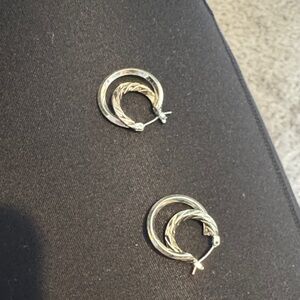 Twisted / Layered Silver Hoops